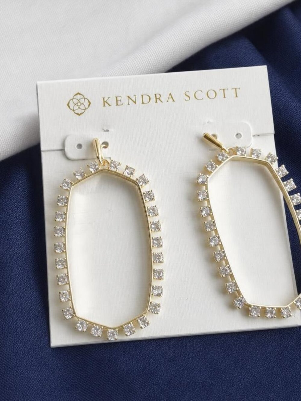 Kendra Scott Danielle Open Frame Crystal Gold Earrings